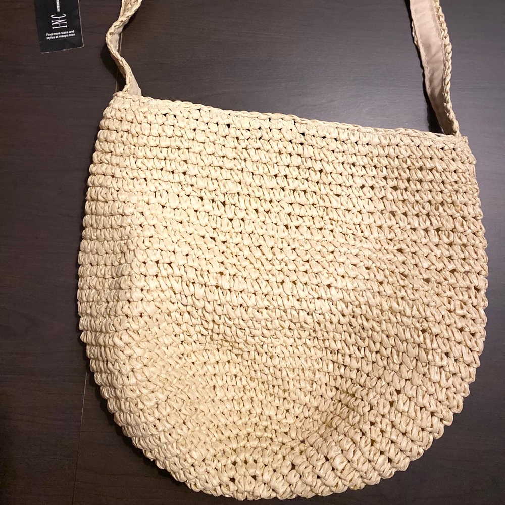 INC Straw Tote Rattan Sabrina Bag